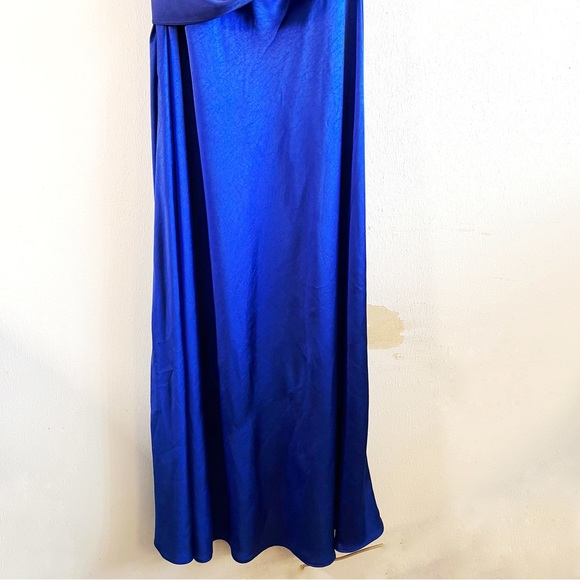 Ted Baker Dress Dark Blue Ivena Asymmetric Knit Bodice w/ Satin Skirt Sz 12 NWT - Picture 6 of 16